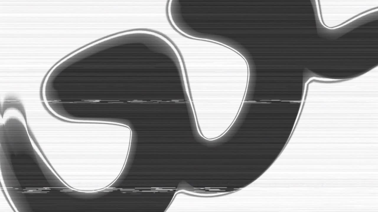 Digital glitch effect transitioning on a black background, creating a distorted and corrupted visual effect, ideal for video editing and motion graphics projects.