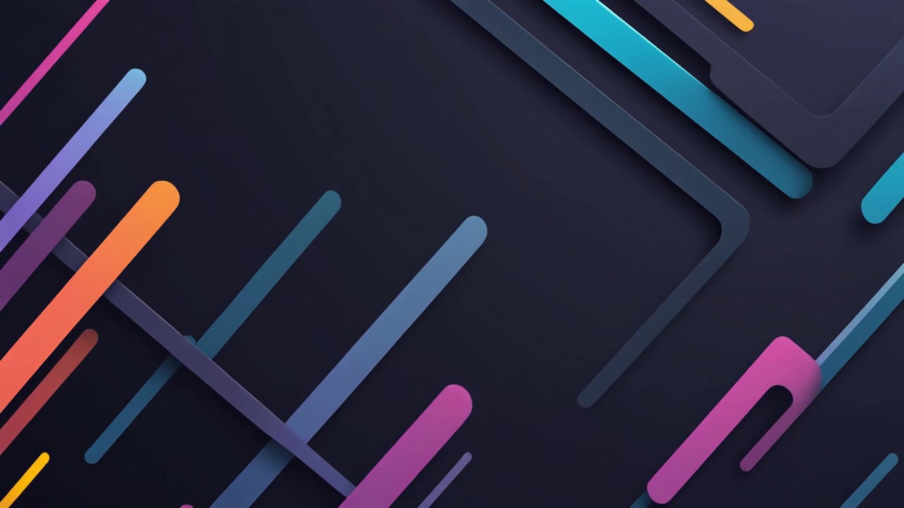 Abstract Motion Background with Colorful Sliding Rounded Lines