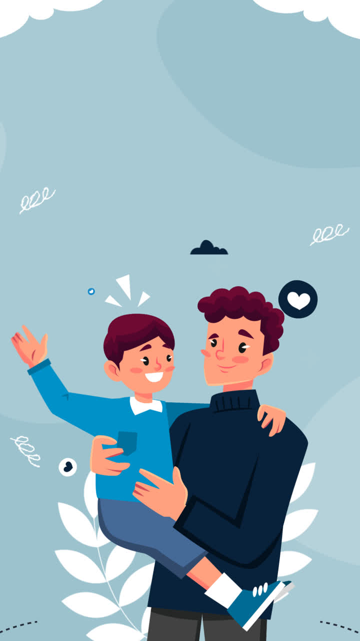 gráfico de movimiento de fondo de dia dos pais plano