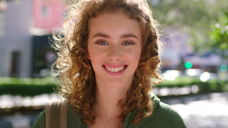 a beautiful, happy young student enjoying
