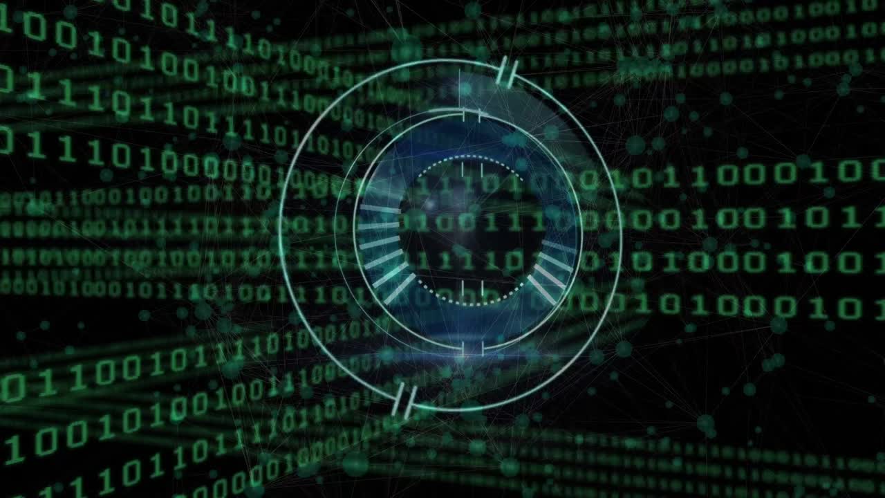 Animation of scope scanning with countdown over binary coding