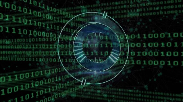 Animation of scope scanning with countdown over binary coding