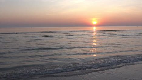 beautiful sunrise or sunset with twilight sky and sea beach