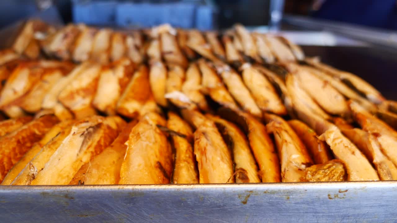 Rows of Cooked Fish
