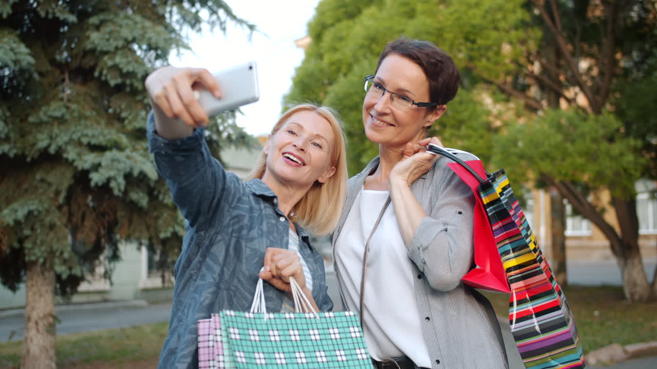 Happy Friends Taking Selfie After Shopping