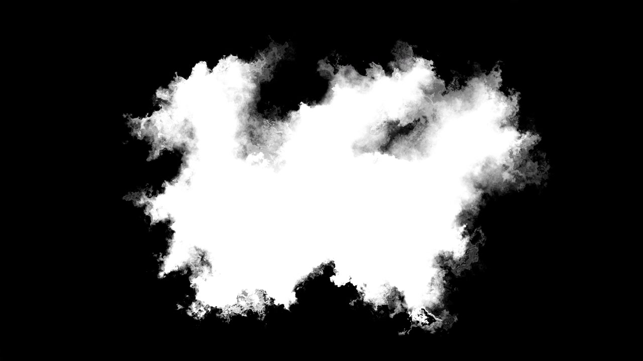 Transizione nuvola di fumo in inchiostro nero, sfondo bianco, bordi grigi, nebbia che si espande, texture grunge organica