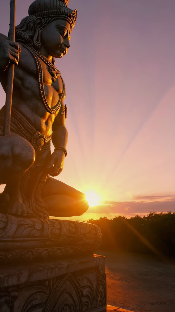 Statue of Lord Shiva at Sunset