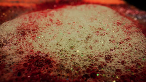abstract macro view of bubbles and glitter