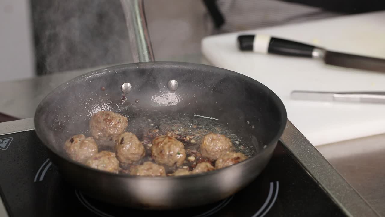 Frying Meatballs