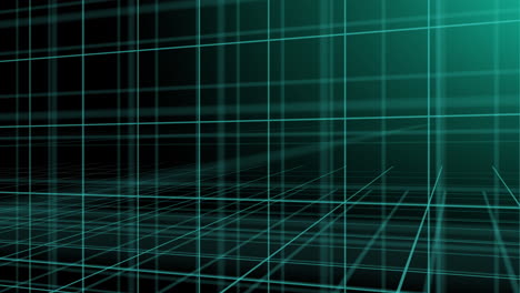 animation of glowing green 3d grid on black background