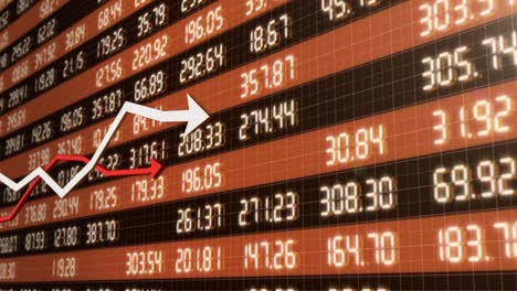 financial crisis and growing chart on abstract background with financial figures