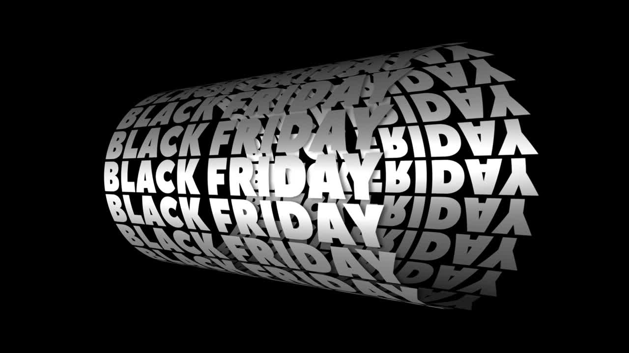 Black Friday Sale. Black Friday Loop Animation. Advertising Animated Banner. Kinetic Typography Animation. Kinetic Style Black Friday Background