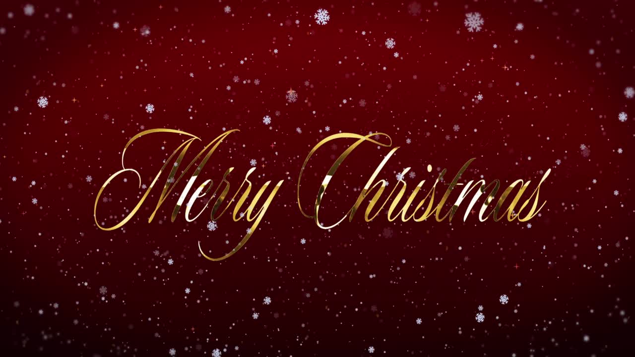 눈이 내리는 크리스마스 축하 문자의 애니메이션