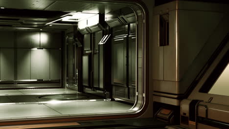 interior futurista de la base espacial