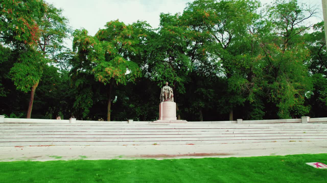 일리노이 주 시카고 다운타운에 있는 아브라함 링컨 기념비의 아름다운 공중