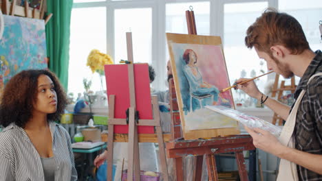 art students in painting class
