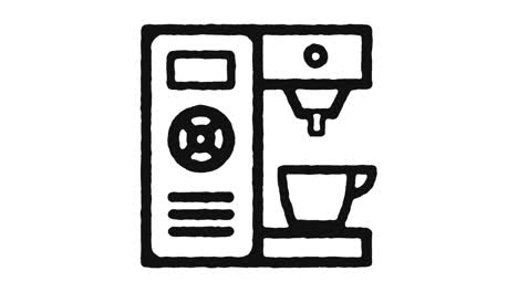 coffee maker icon animation footage & alpha channel