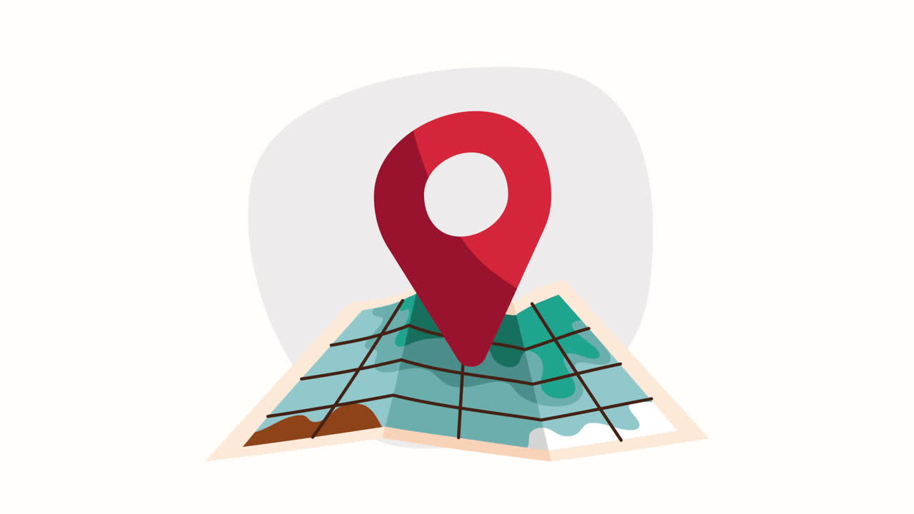 guía de mapas en papel animación de viajes