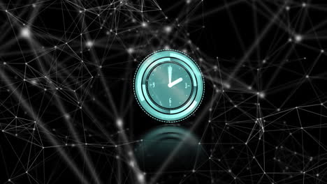 animación de la red de conexiones durante el reloj moviéndose rápidamente