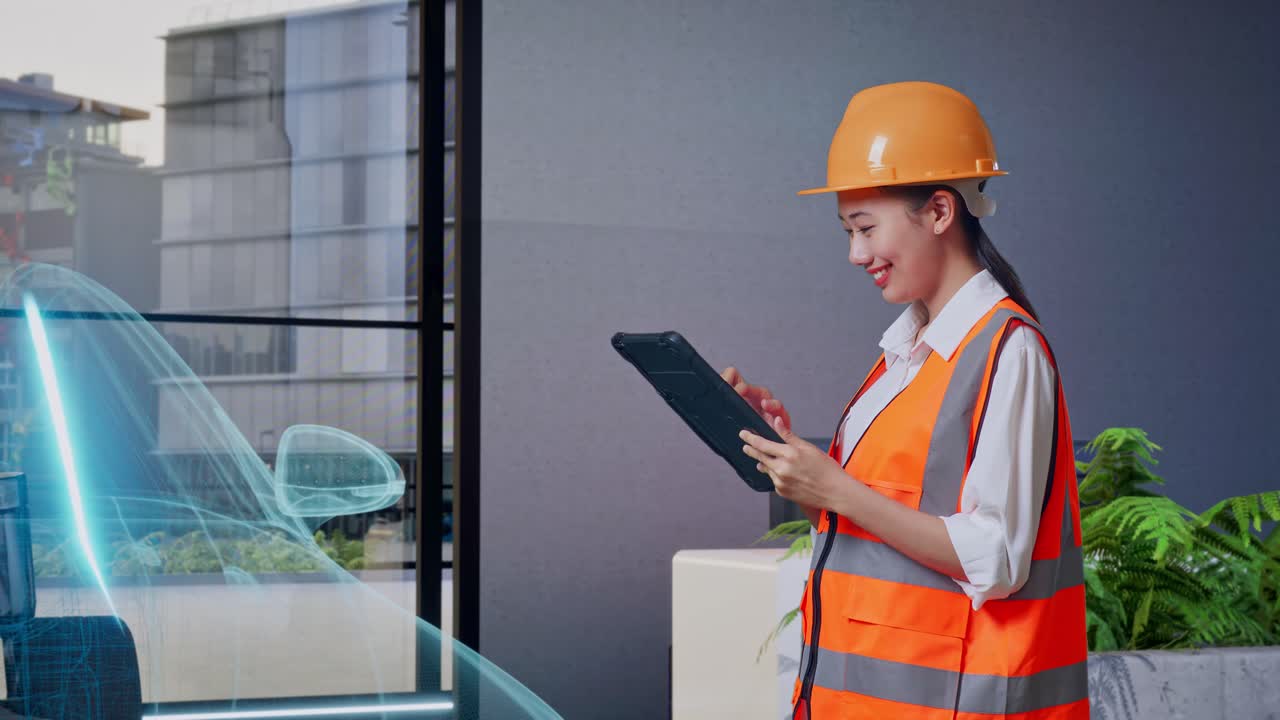 ingeniera que trabaja en el diseño de realidad aumentada