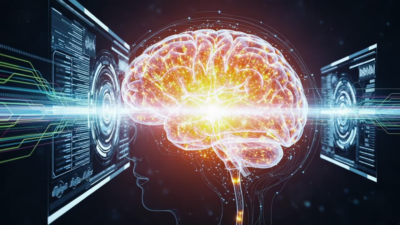 Exploring the Mysteries of the Human Mind: A Visual Representation of Brain Activity and Data Processing in a Futuristic Digital Environment