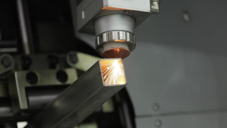 cnc laser cutting of metal, modern industrial technology.