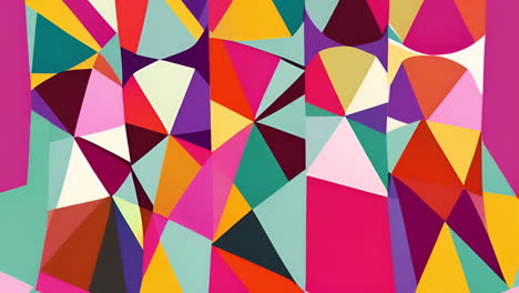 colorful geometric shapes animation with vibrant triangles and polygons