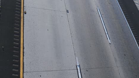 top view of cars driving on highway. traffic on interstate road