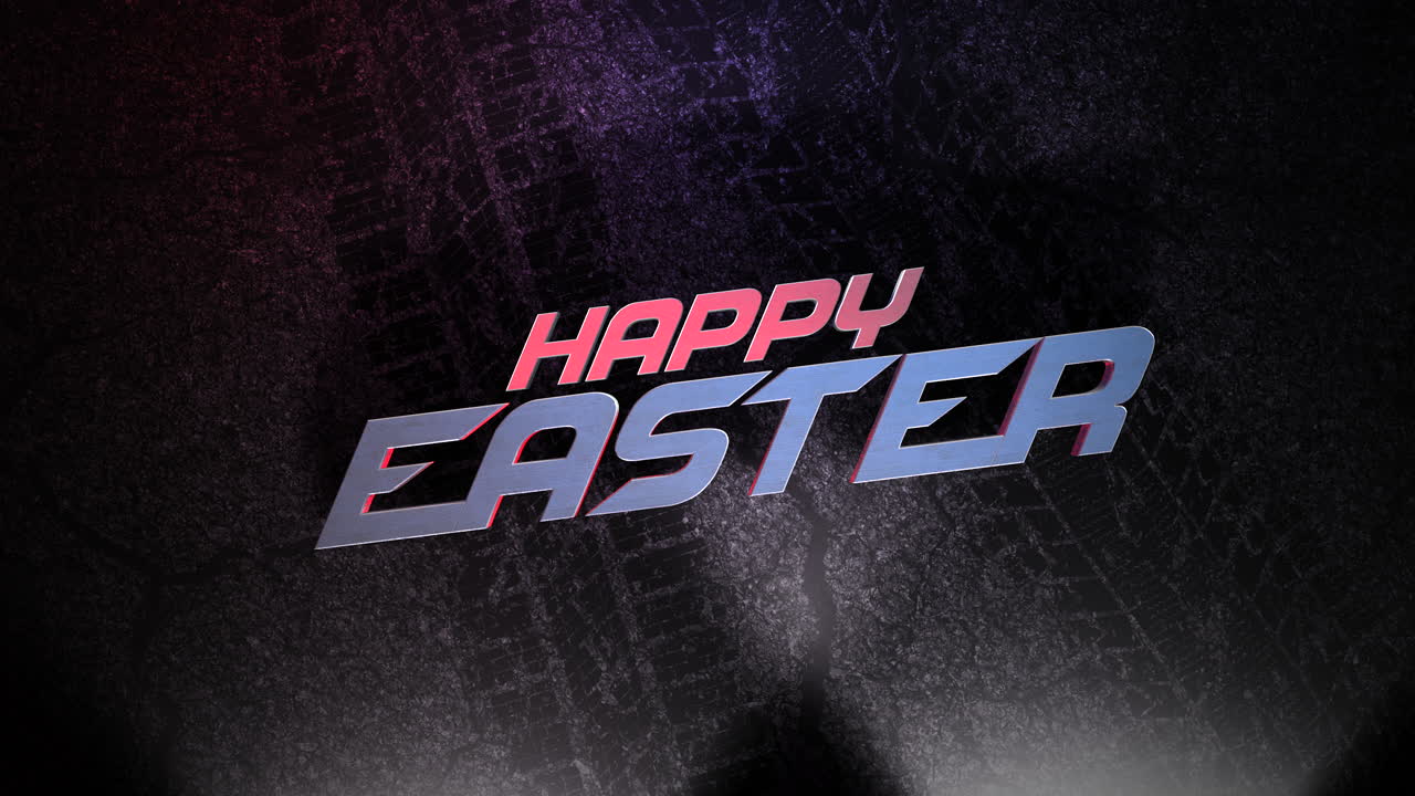 feliz texto de pascua en la calle de la ciudad