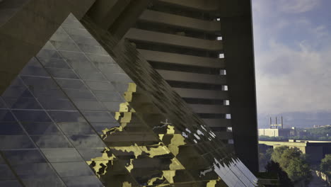 modern architecture showcases reflective surfaces in urban environment