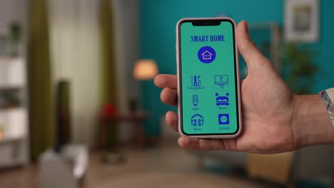 Smart Home App Interface Displayed on Smartphone
