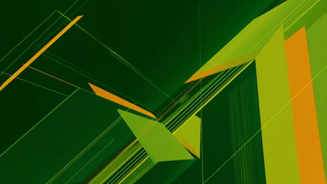 dynamic abstract geometric background in green and orange