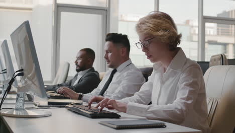 serious people working in office