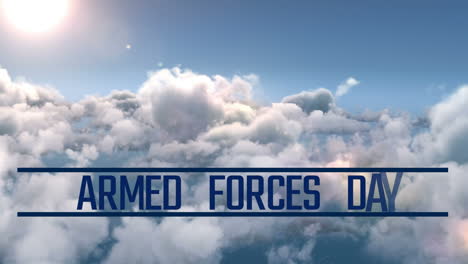 animation of armed forces day over clouds