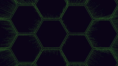 Futuristic-hexagons-pattern-with-motion-small-neon-glitters