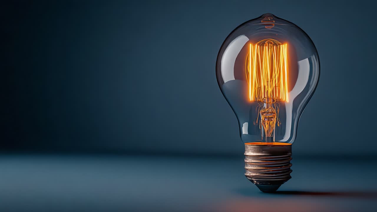 A Glowing Vintage Light Bulb Captured in Two Stunning Frames, Showcasing Its Unique Filament Design Against a Soft, Dim Background