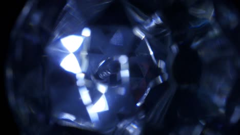 close up of rotating crystal light