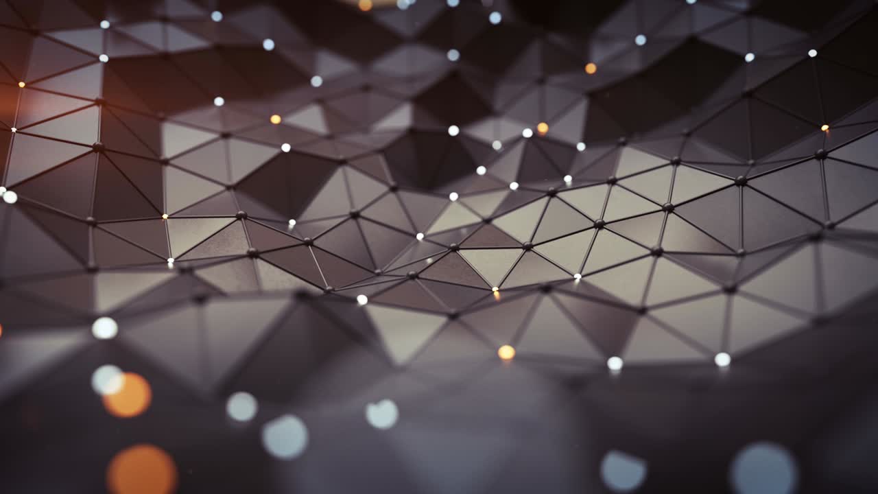 미래의 플렉서스 네트워크 (futuristic plexus network) - 3d 렌더링 부드러운 애니메이션