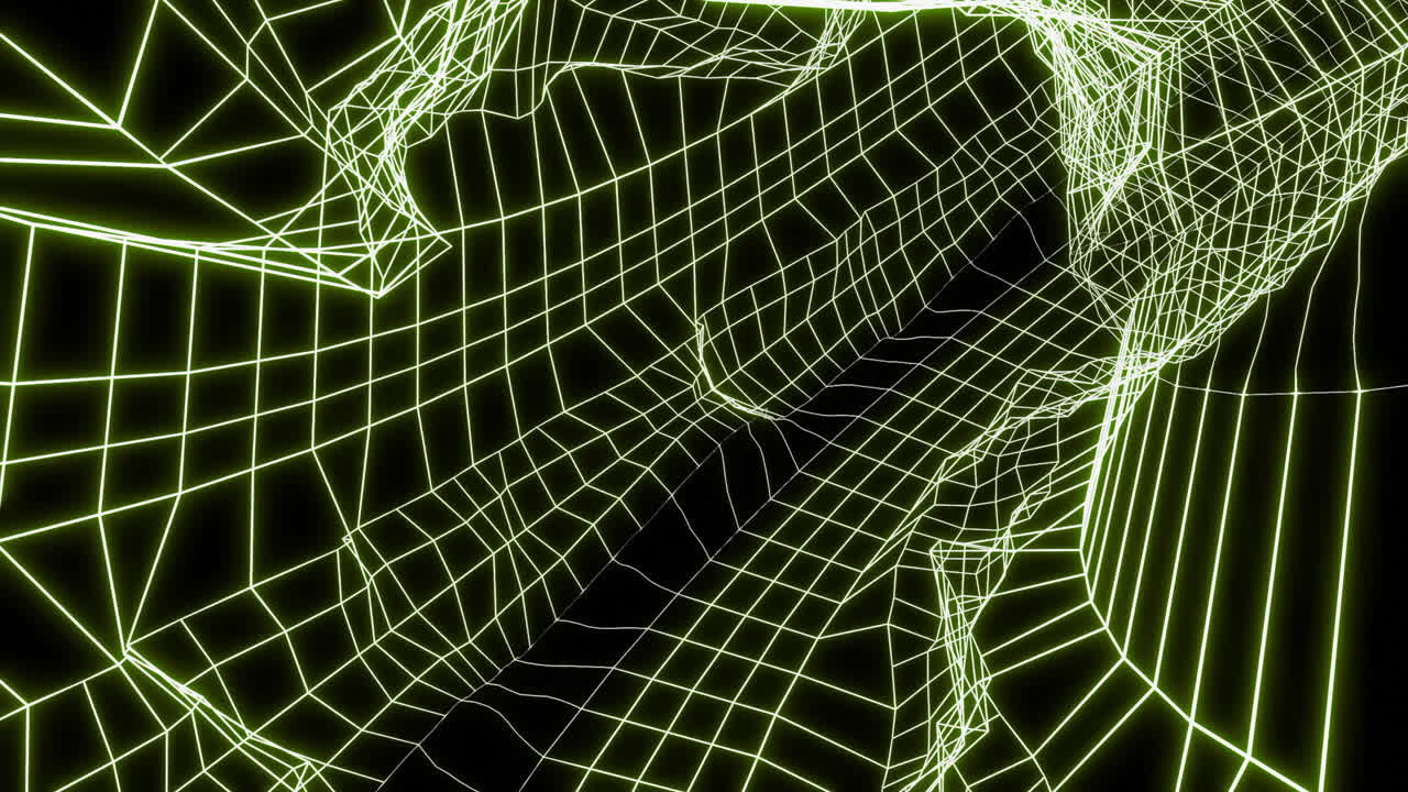 Abstract Wireframe Neon Geometric Design