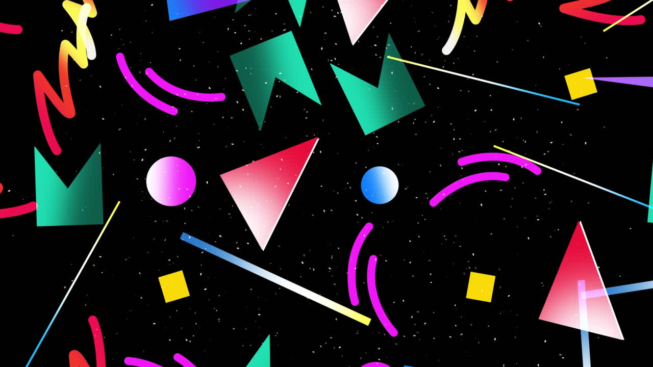 Forma geometrica retrò in movimento su sfondo astratto 20