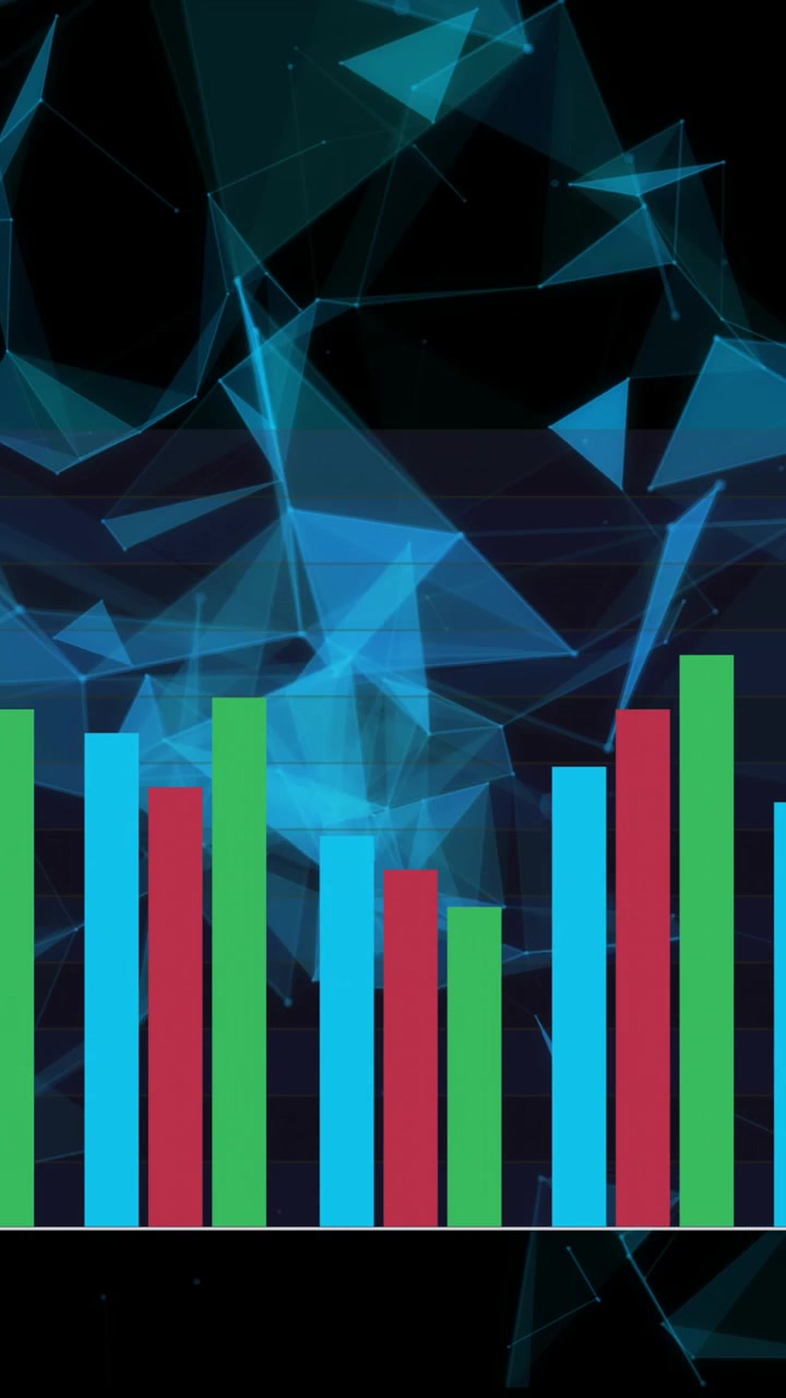 Animazione di diagrammi in movimento su forme blu