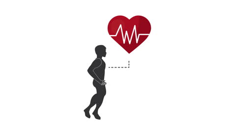 heart cardio life style and man running