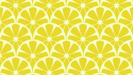 seamless geometric pattern with sliced lemons. animated background and illustration.