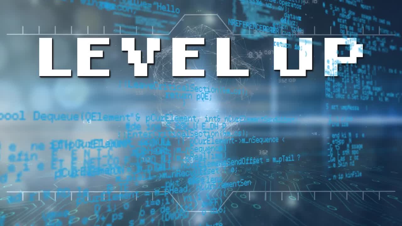 데이터 처리에 대한 레벨 업 텍스트의 애니메이션