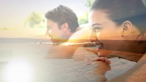 couple getting massage with waves