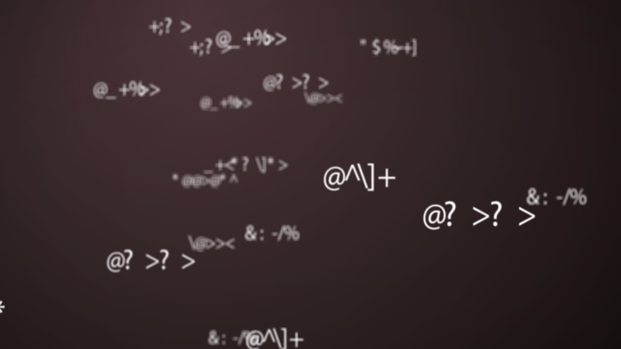 Animation of mathematical data processing over brown background