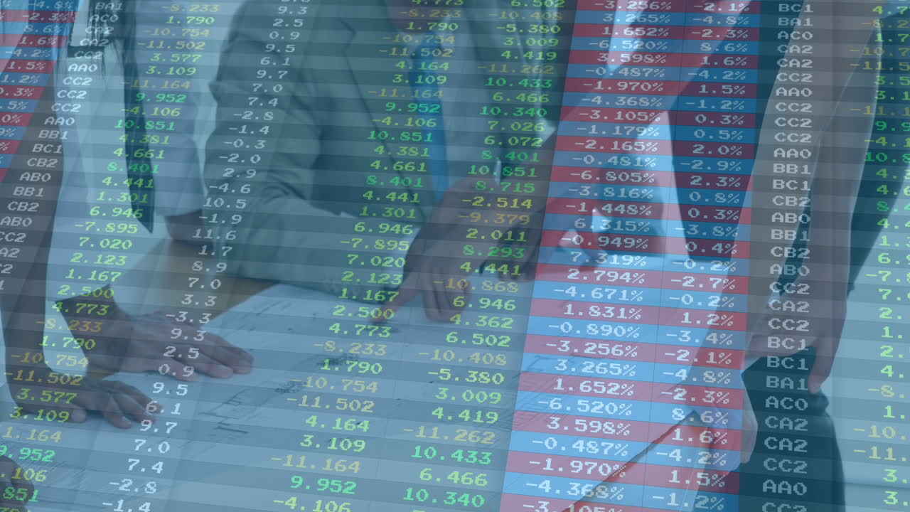 다양한 사업가들에 대한 주식 시장의 애니메이션