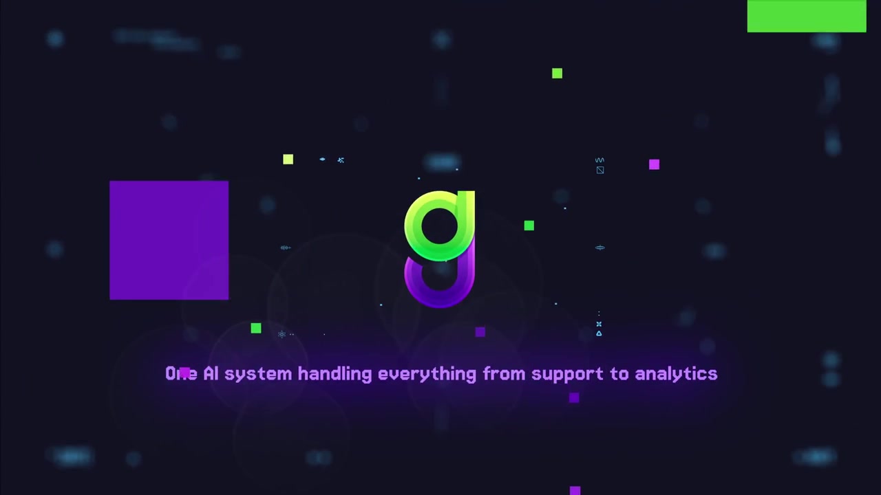 Futuristic AI System Logo Reveal with Pixelated Think Bigger Text