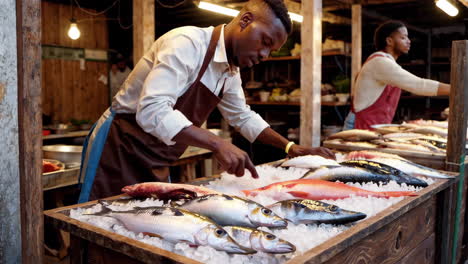 vibrant fish market scene