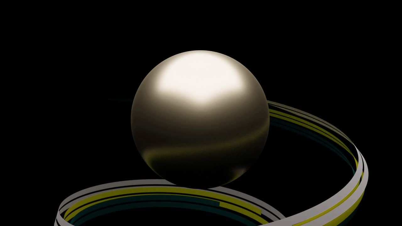 다채로운 리본으로 된 금 달